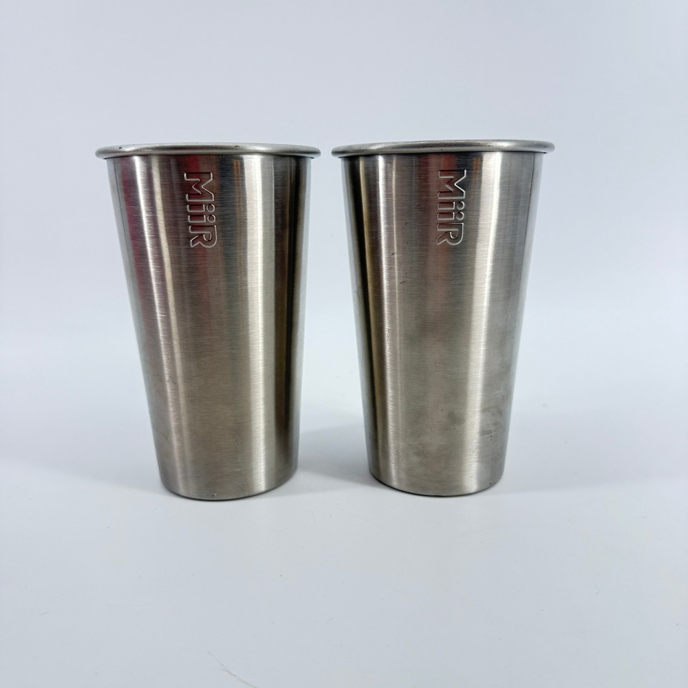 MiiR Stainless Steel Pint Cup‎ Set 2pc 16oz Silver Stackable Tumblers HE4012604